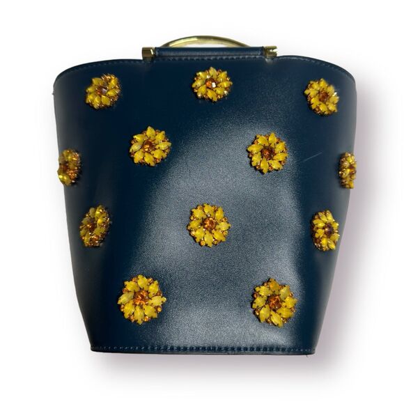 London Fog Tillary Crossbody Bucket Jewel Purse Bohochic Cottagecore Floral Bag - Picture 2 of 7